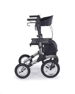 All Terrain Outdoor Walker Rollator by Commodita COM942, Gray