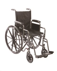 Silver Steel K1-Lite Wheelchair-Roscoe Medical Latex Free-K11816DHRSA
