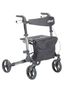 Compact Folding Rollator (Metallic Grey/Black) by Drive Medical, RTL10288BK