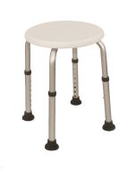White Aluminum Height Adjustable Bath Stool - Roscoe Medical