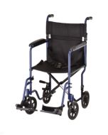 TRANSPORT CHAIR-19 INCH WITH SWINGAWAY FOOTRESTS BLUE by Nova