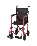 Lightweight Transport Chair 17" Swing Away Footrest Red Nova 327R