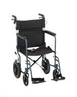 Transport Chair - Nova - 20" Lightweight, Hand Brakes, Swingaway Footrests - Blue