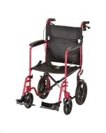 Transport Chair - Nova - 20" Lightweight, Hand Brakes, Swingaway Footrests - Red