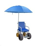 All Terrain Beach Wheelchair with Umbrella by MJM Intl, Blue 722-ATC-GRYW-UMB