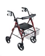 DLite Lightweight Walker Rollator 8" Wheels Red Drive Medical