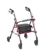 Drive Adjustable Height Rollator Walker With 6" Wheels, Red RTL10261RD