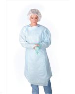 Medline Polyethylene Thumb Loop Style Isolation Gowns in Blue in CRI5000 