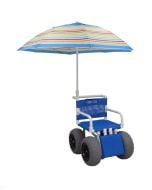 All Terrain Beach Wheelchair + Umbrella MJM E722-ATC-ELR-GRYW-UMB