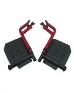 Footrests Drive Medical Deluxe Fly-Weight Transport Chair, Red FWSF1SR