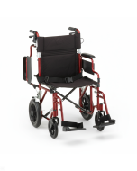 19 inch Transport Chair with Detachable Arms Red by Nova