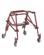 Castle Red Medium Nimbo Posterior Walker With Seat Drive Medical KA3200S-2GCR