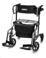 Lumex Hybrid LX Rollator Transport Chair, Titanium