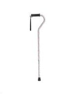 Adjustable Height Offset Handle Cane with Gel Hand Grip, Floral