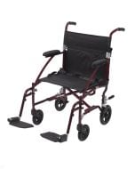 Fly Lite Ultra Lightweight Burgundy Transport Wheelchair 