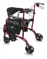 Red Medline Combination Rollator/Transport Chair MDS808200TRR