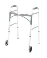 Deluxe Two Button Folding Walker with 5" Wheels by Drive Medical