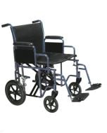 Bariatric Heavy Duty Blue Transport Wheelchair, 20" Seat