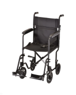 Transport Chair- 19 Inch Lightweight With Swingaway Footrests Black by Nova