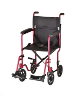Transport Chair - 19 Inch Lightweight With Swingaway Footrests Red by Nova