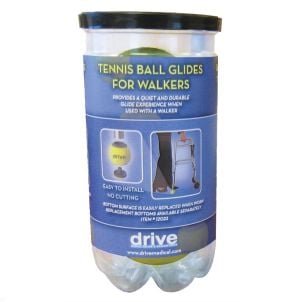 Universal Yellow Tennis Ball Gliders for Walkers by Drive Medical 10119
