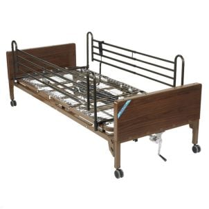 Multi Height Manual Hospital Bed | Full Rails Drive Medical 15003bv-fr