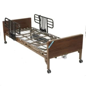 Semi Electric Bed with Half Rails by Drive Medical