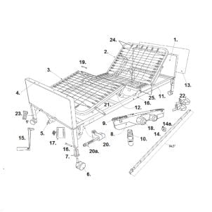 Parts List Diagram Delta Ultra-Light 1000 Semi-Electric Hospital Bed Drive Bed Model 15030