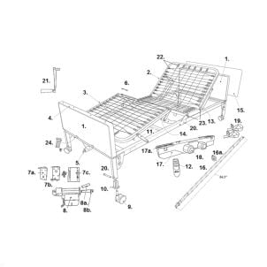 Delta Full Electric Parts List and Diagram for Drive Hospital Bed Model 15033