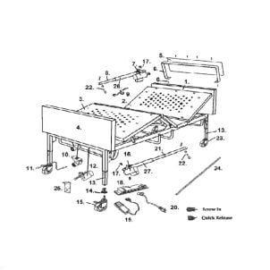 Bariatric Bed Parts List and Diagram for Drive Medical Bed Model 15300