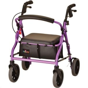 ZOOM 18 ROLLING WALKER, 18" Seat Height - PINK by Nova