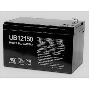 15Ah 12V Mobility Scooter Battery, Universal, 4.2 MM Hole Terminal UB12150