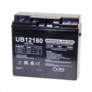 18Ah 12V Mobility Scooter Battery, Universal, F2 Terminal UB12180