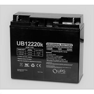22Ah 12V Mobility Scooter Battery, Universal, T4 Terminal UB12220