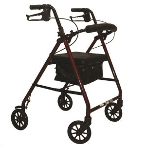 Burgundy aluminum E-Series Rollator Padded Seat - Roscoe Medical