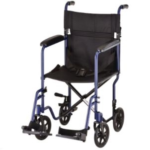 TRANSPORT CHAIR-19 INCH WITH SWINGAWAY FOOTRESTS BLUE by Nova