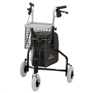 TRAVELER 3 WHEEL ROLLING WALKER - BLACK by Nova