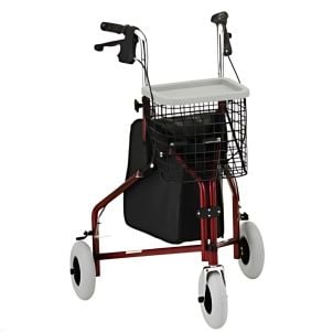 TRAVELER 3 WHEEL ROLLING WALKER - RED by Nova 