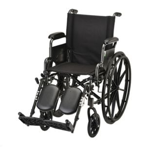 HAMMERTONE WHEELCHAIR- 18 INCH LIGHTWEIGHT WITH FLIP BACK DETACHABLE ARMS & ELEVATING LEGREST
