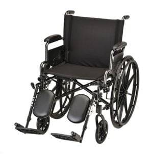 HAMMERTONE WHEELCHAIR- 20 INCH LIGHTWEIGHT WITH FLIP BACK DETACHABLE ARMS & ELEVATING LEGREST by Nova