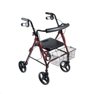 DLite Lightweight Walker Rollator 8" Wheels Red Drive Medical 