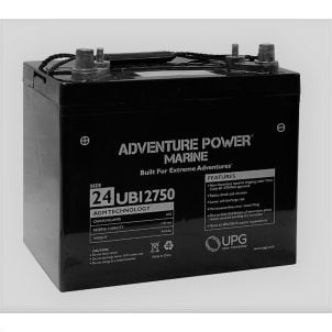 75Ah 12V Mobility Scooter Battery, Universal, Marine Combo Terminal UB12750