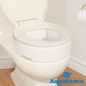 AquaSense Toilet Seat Riser with Hinge for standard size toilets by Drive Medical, 770-630