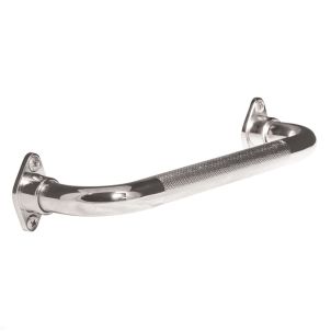 AquaSense Knurled Chrome Grab Bar with Rotating Flange (12 inches) by Drive Medical, 785-130