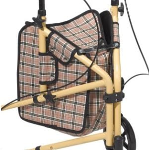 3 Wheel Tote Bag, Tan Plaid for Winnie, 823