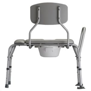 PADDED TRANSFER BENCH WITH COMMODE WITH DETACHABLE BACK by Nova