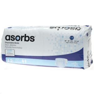 Asorbs Ultra-Soft Plus Briefs - Large | 12