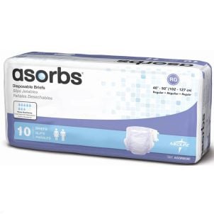 Asorbs Ultra-Soft Plus Briefs - Regular | 10