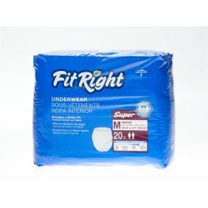 Bag of Medline FitRight Super Protective Underwear Medium FIT33005