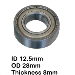 Silver Sport Recliner Fork Stem Bearing (2 needed) Flat Dust Cap Drive Medical STDS8M4601